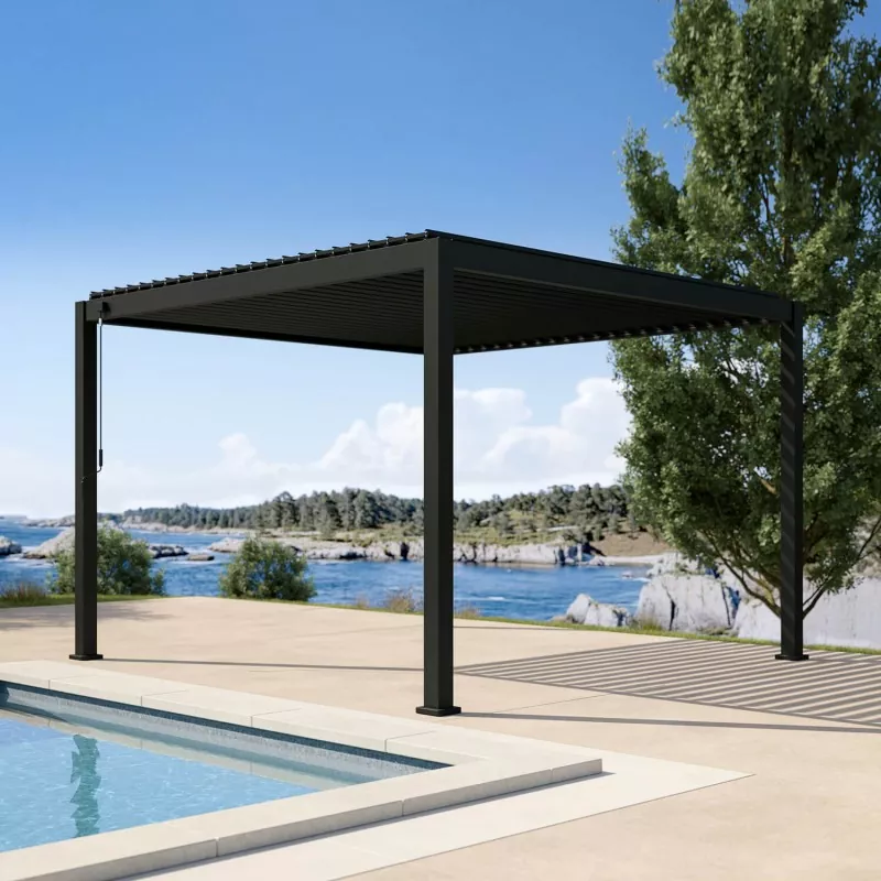 Pergola con tetto a lamelle regolabili