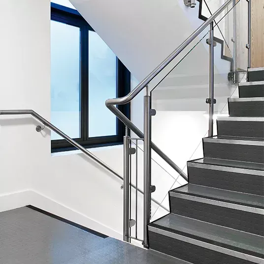 Steel Stair Railing With Glass