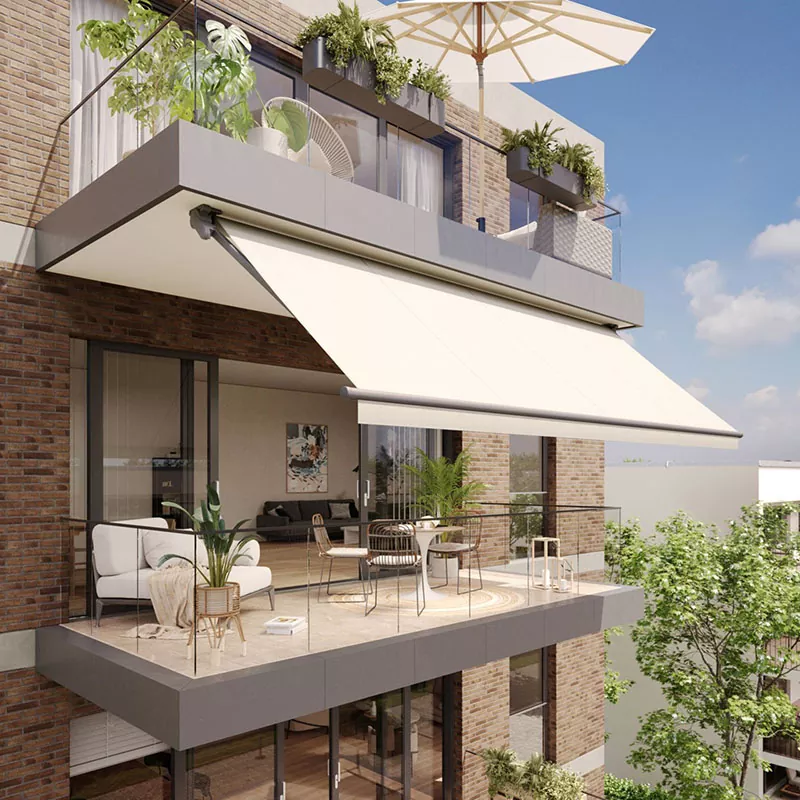 Tenda a cassonetto aperta