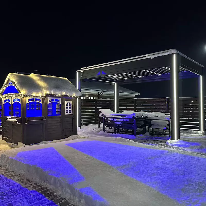 Pergola in alluminio con carico di neve